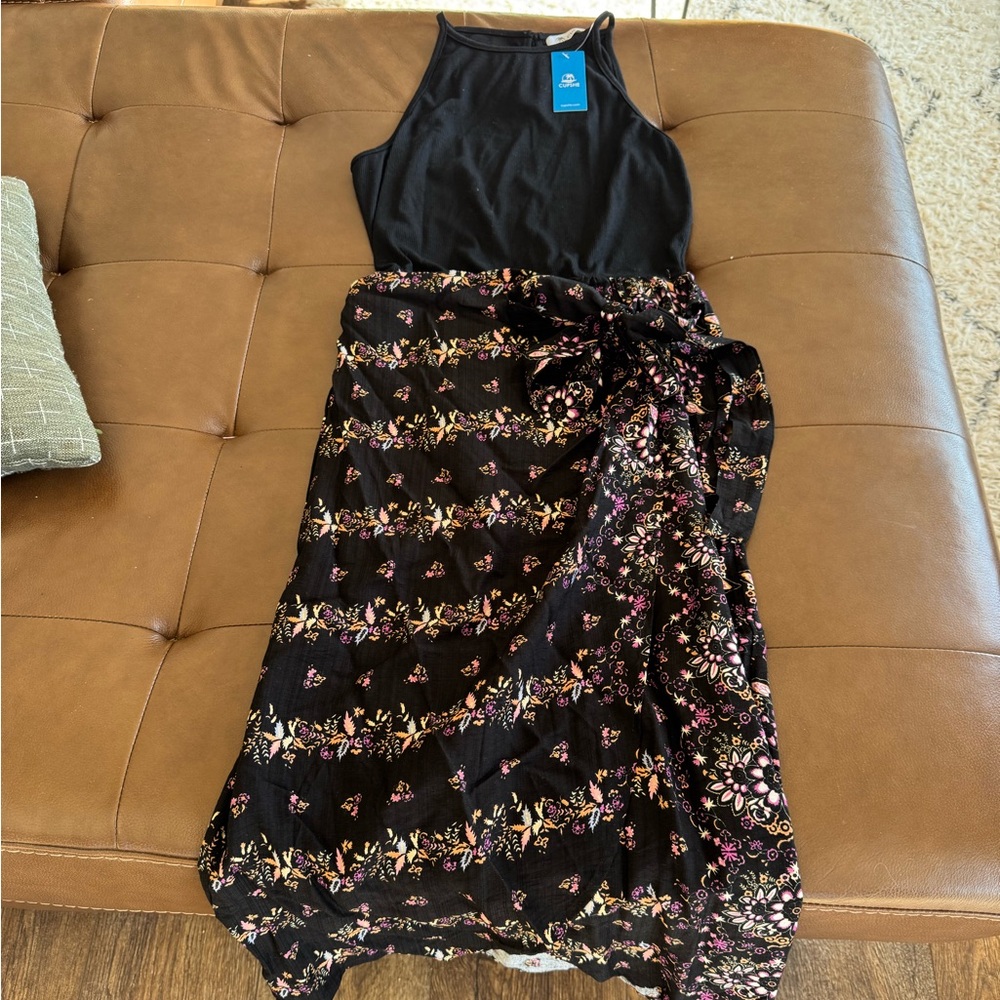 Cupshe Black Ribbed Dress